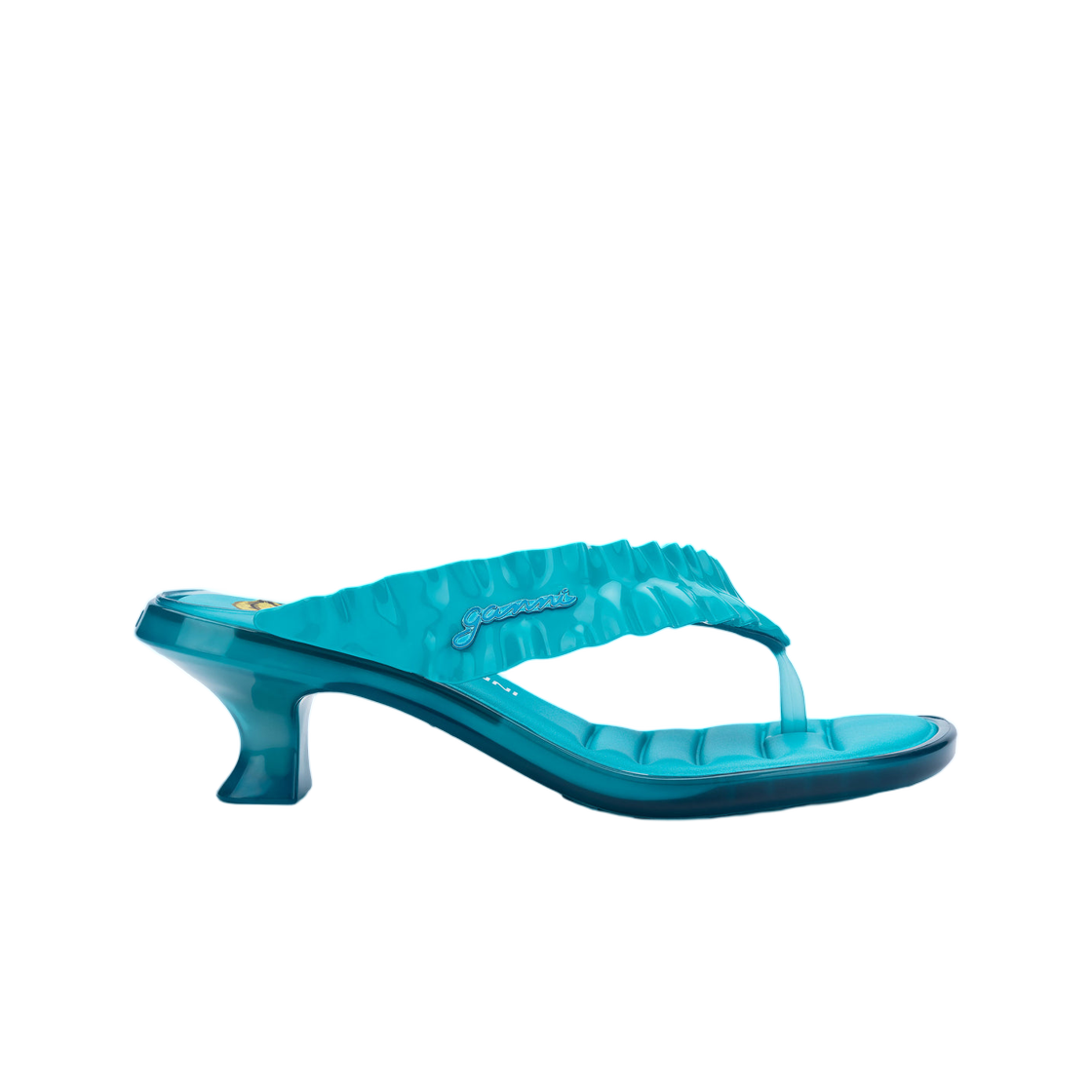 (W) 멜리사 x 가니 키튼 힐 통 블루((W) Melissa x Ganni Kitten Heel Thong Blue)