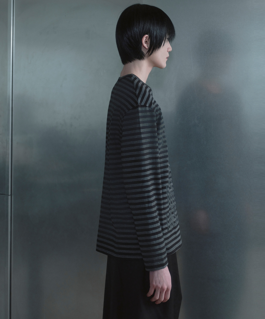 키류 아이 디스트로이 스트라이프 롱 슬리브 티셔츠 블랙(kiryu I Destroy Stripe Long Sleeve T-Shirt Black) - 3