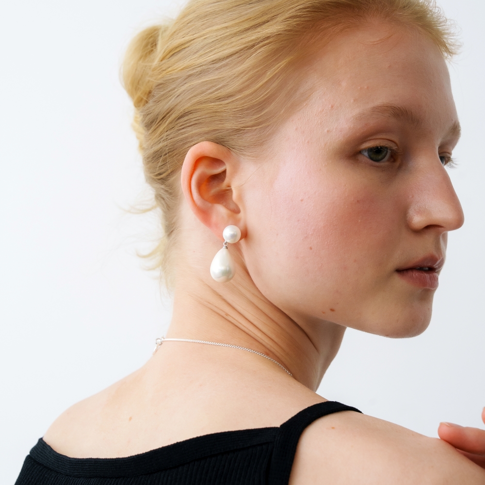 러브미몬스터 볼드 원석 드롭 귀걸이 화이트(lovememonster Bold Gem Drops Earrings WHITE) - 4
