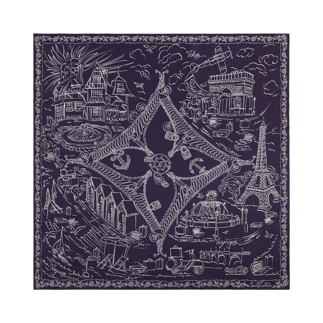 M98449 (W) Louis Vuitton LV Sweet Escape Square 90 Navy Blue