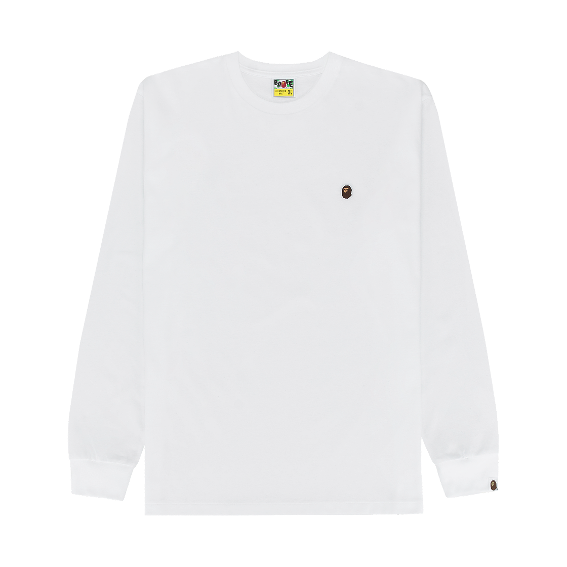 베이프 원 포인트 롱슬리브 티셔츠 화이트(BAPE One Point L/S T-Shirt White)