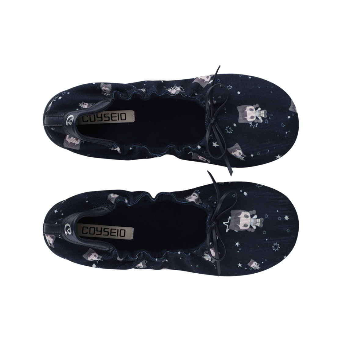 코이세이오 셔링 플랫 슈즈 네이비(COYSEIO Shirring Flat Shoes Navy)