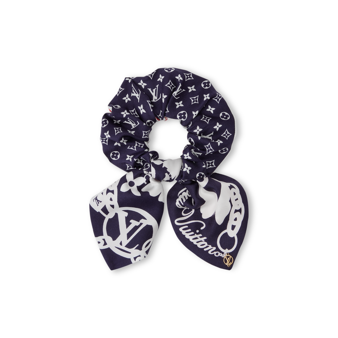 M98490 (W) Louis Vuitton LV Bloom Scrunchies Navy