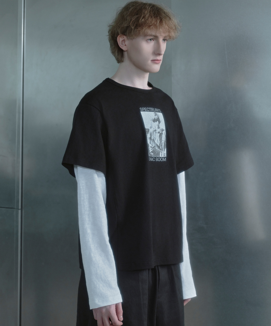 키류 소닉 붐 레이어드 롱 슬리브 티셔츠 블랙(kiryu Sonic Boom Layerd Long Sleeve T-Shirt Black) - 3