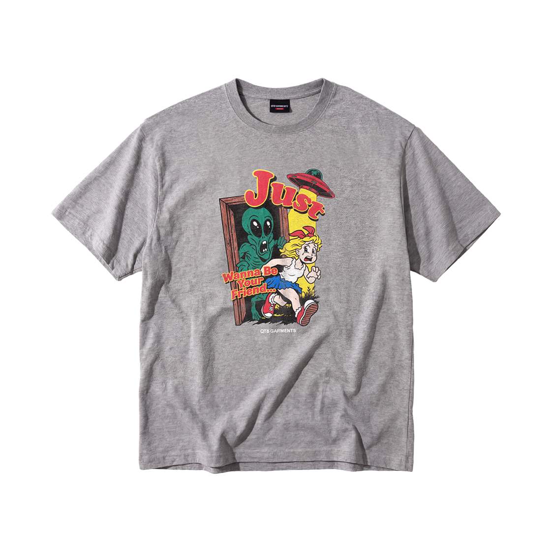 큐티에잇 가먼츠 저스트 워너 비 워시드 티 그레이(QT8 GARMENTS Just Wanna Be Washed Tee Grey) - 1