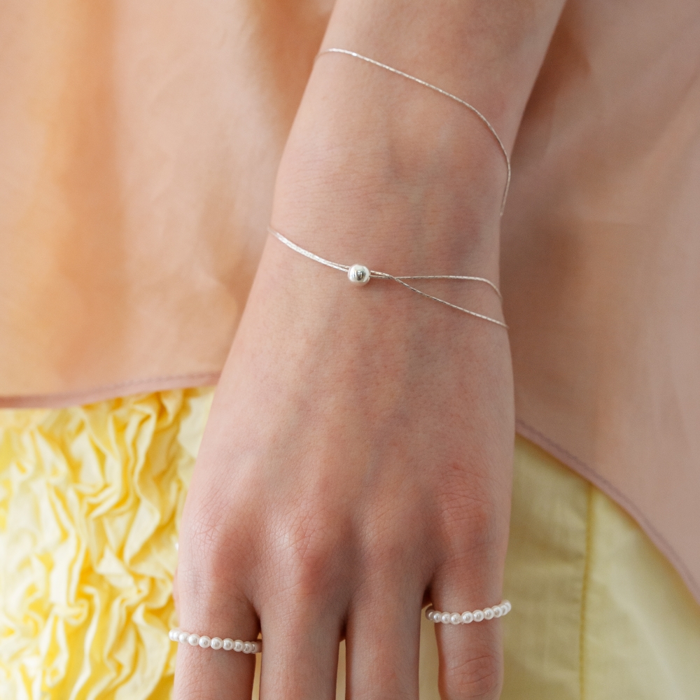 러브미몬스터 [실버] 샤이닝 볼 체인 팔찌 실버(lovememonster [Silver] Shining Ball Chain Bracelet SILVER) - 2