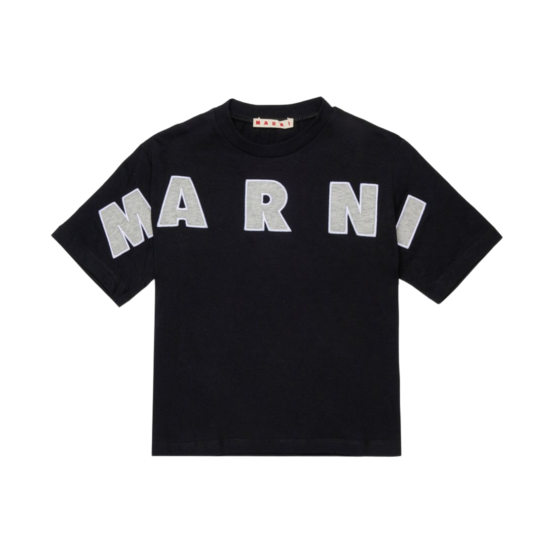 (키즈) 마르니 로고 티셔츠 블랙((Kids) Marni T-Shirt with Logo Black)