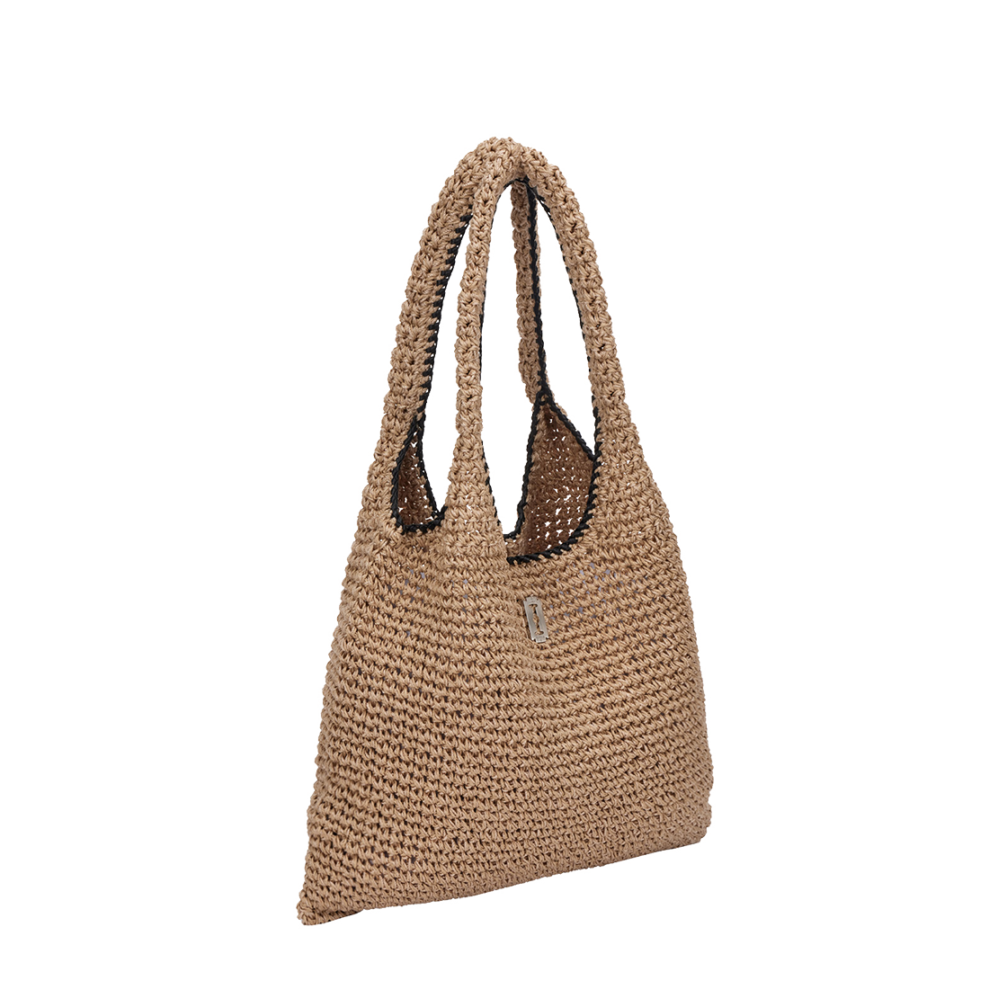 분크 보터 위빙 호보 라지 베이지(vunque Boater Weaving Hobo L Beige)