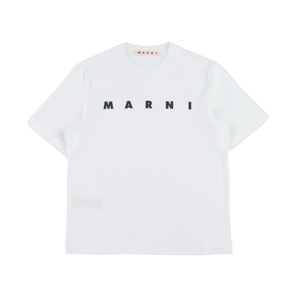(키즈) 마르니 로고 프린트 코튼 티셔츠 화이트((Kids) Marni Cotton T-Shirt with Logo Print White)