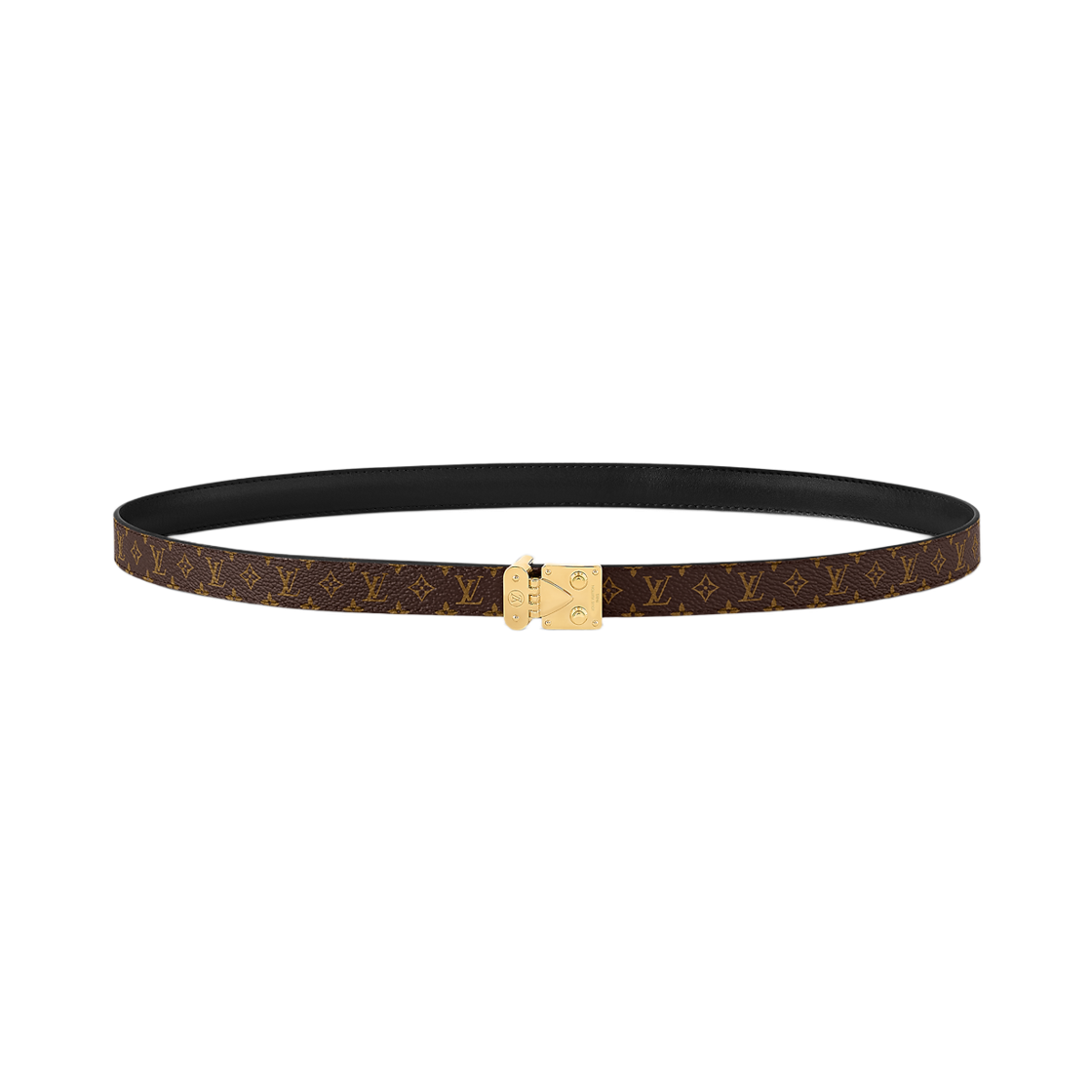 (W) 루이비통 S락 18mm 리버서블 벨트 블랙 모노그램((W) Louis Vuitton S-Lock 18mm Reversible Belt Black Monogram) - 2