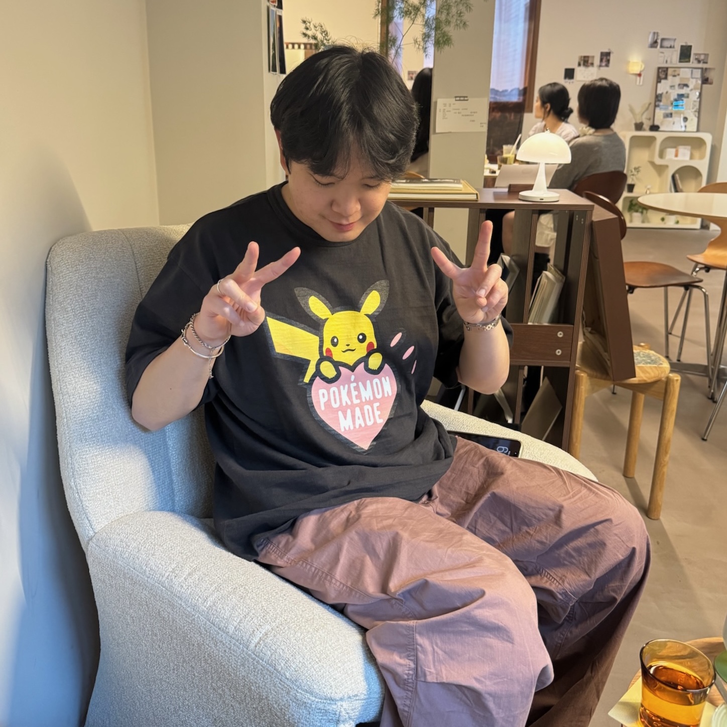 Human Made x Pokemon Graphic T-Shirt Black Coral Pink - Seoul Store Exclusive 착용 스타일