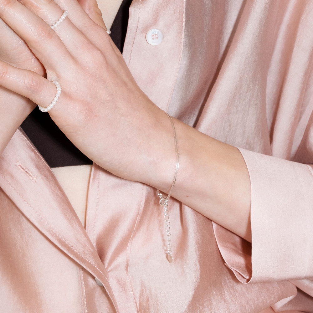 러브미몬스터 [실버] 샤이닝 두줄 체인 팔찌 실버(lovememonster [Silver] Shining Two Chain Bracelet SILVER) - 2