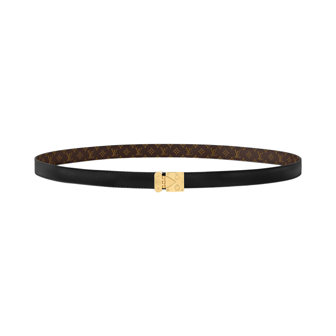 - (W) Louis Vuitton S-Lock 18mm Reversible Belt Black Monogram