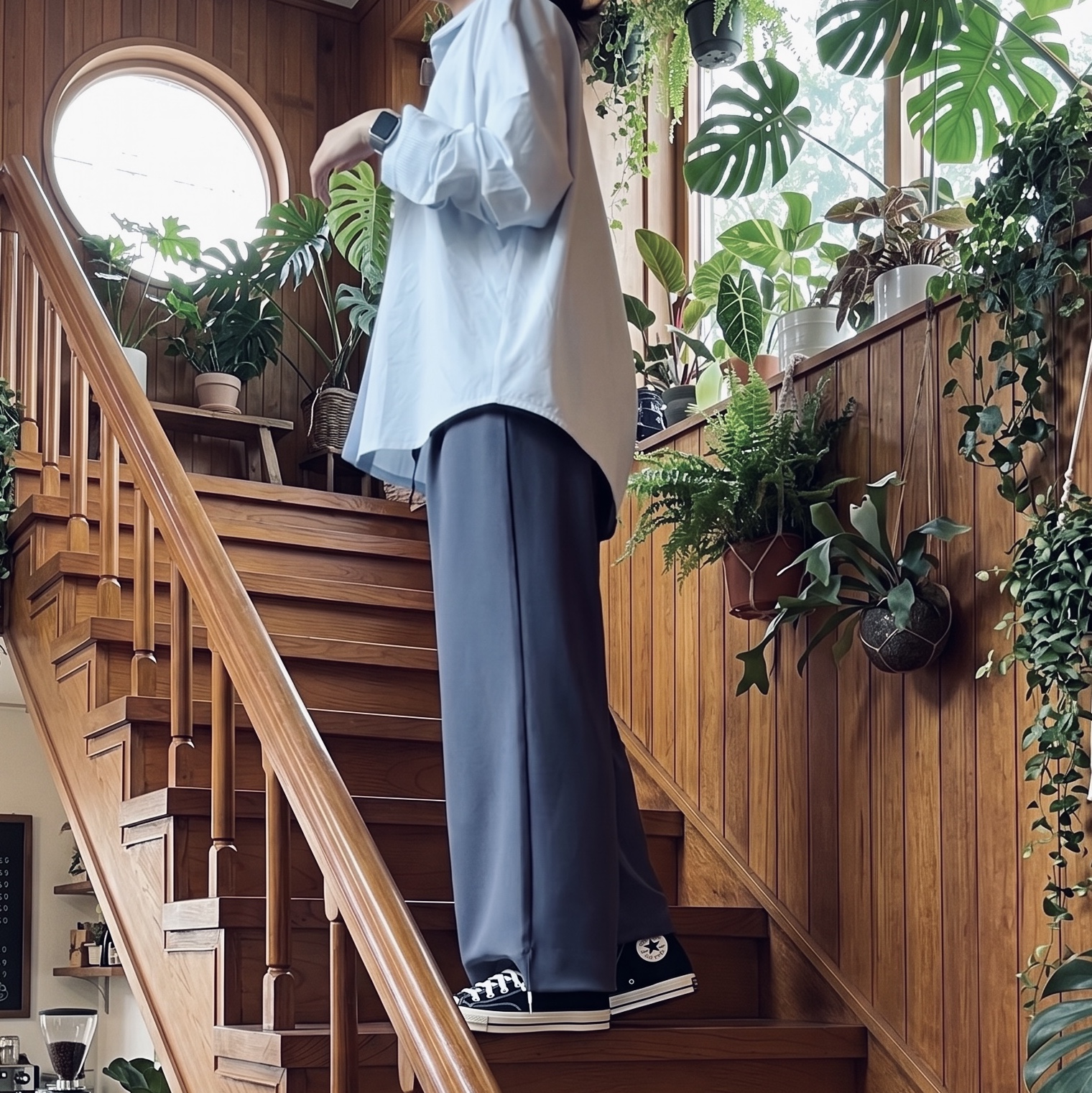 FRONT2LINE Cloud Touch Oversized Fit Shirt, FRONT2LINE All-Day Move String Semi-Wide Pants 착용 스타일 - 1