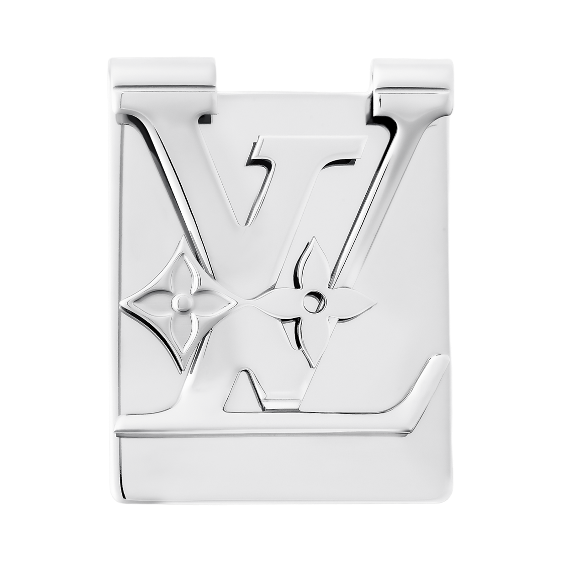 M02571 Louis Vuitton Monogram Row Money Clip Palladium