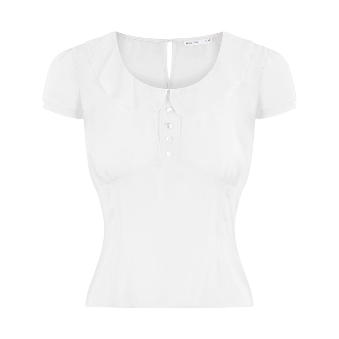 레이즈미야 하나 시어 블라우스 화이트(REISE MIYA Hana Sheer Blouse White)