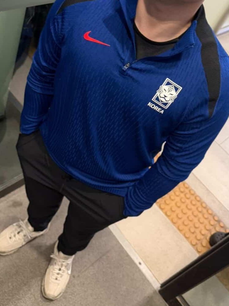 Nike Korea Dri-Fit Strike Soccer Knit Drill Top Global Blue 착용 스타일