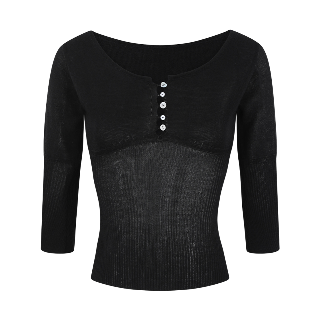 레이즈미야 아멜리 니트 탑 블랙(REISE MIYA Amelie Knit Top Black)