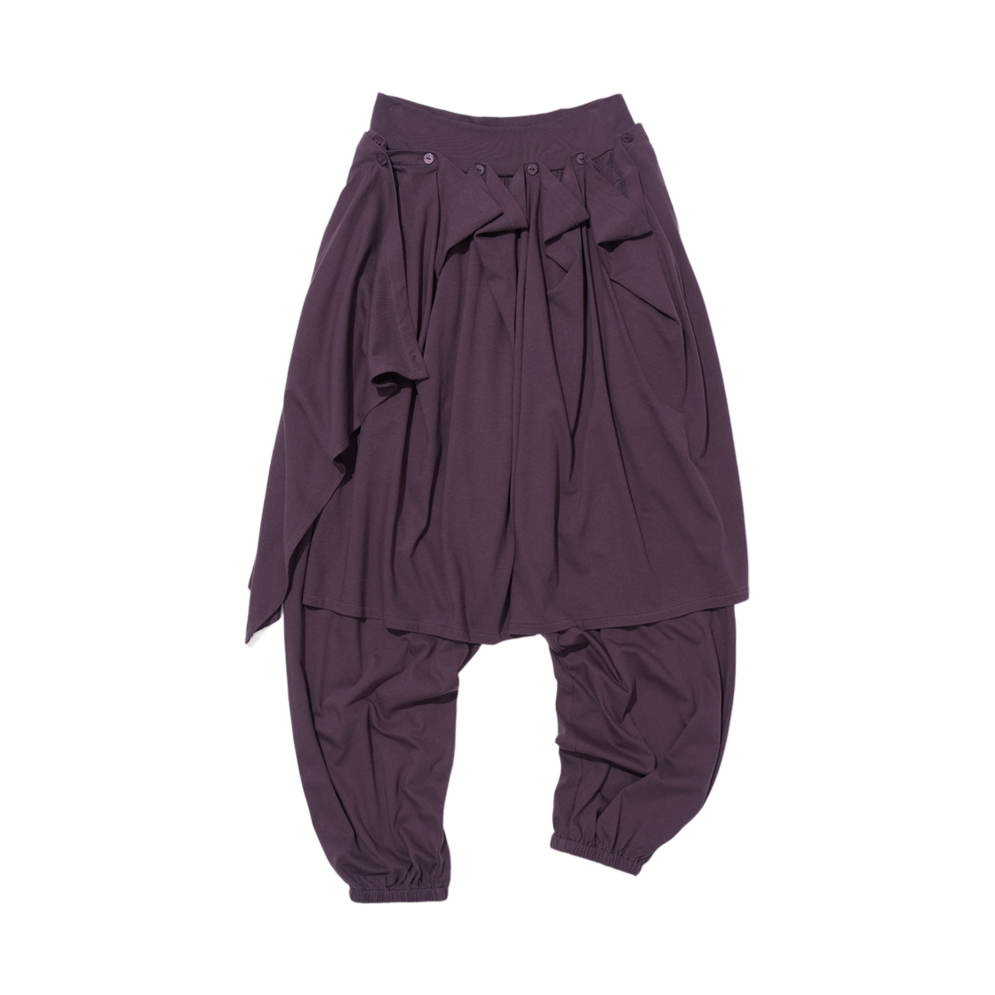 (W) 파르티멘토 PWC 커튼 스커트 레이어드 하렘 팬츠 미드나잇 플럼((W) Partimento PWC Curtain Skirt Layered Harem Pants Midnight Plum) - 1