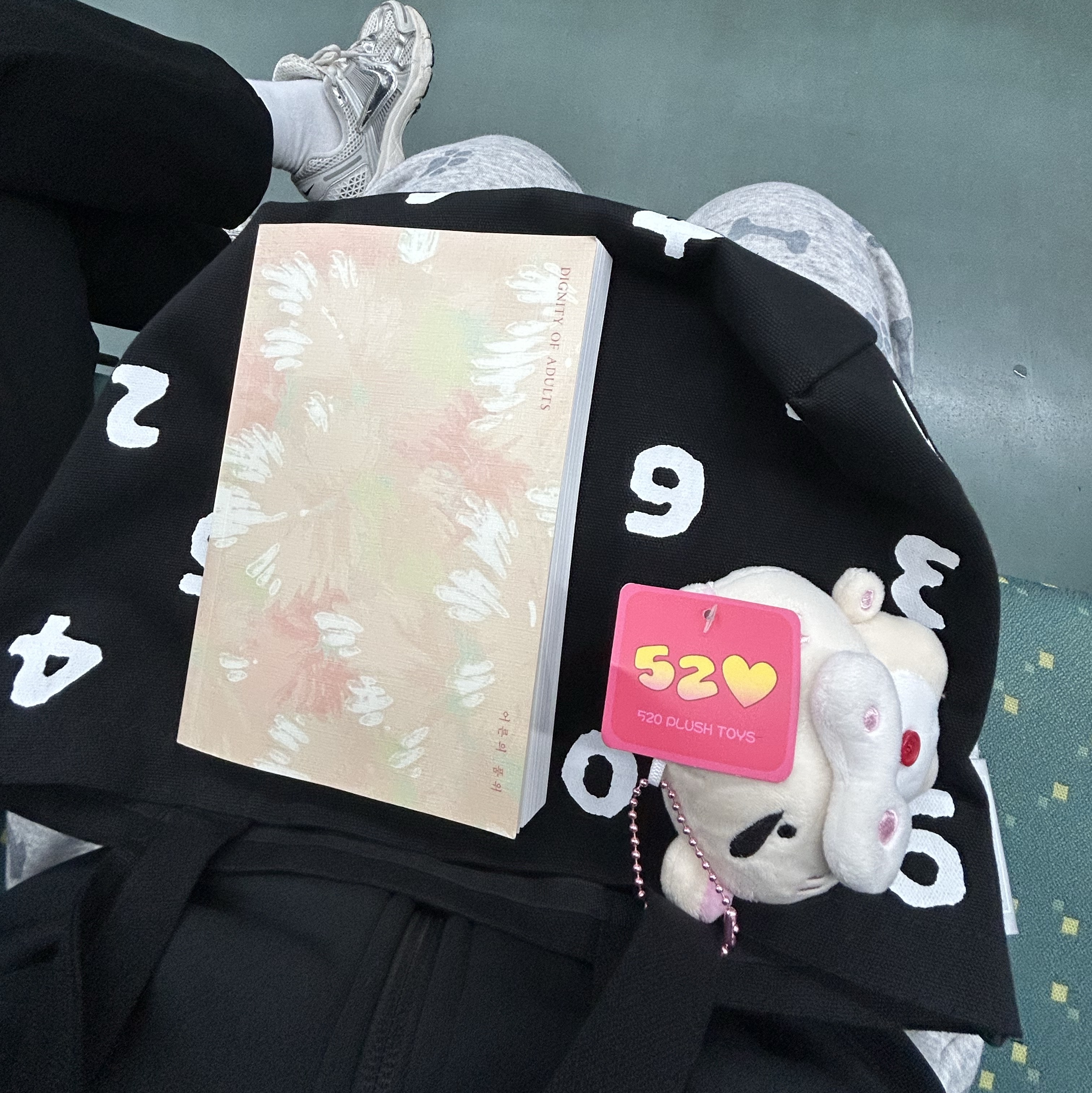 Sou Sou Promotion Canvas Small Tote Bag Black 착용 스타일 - 3