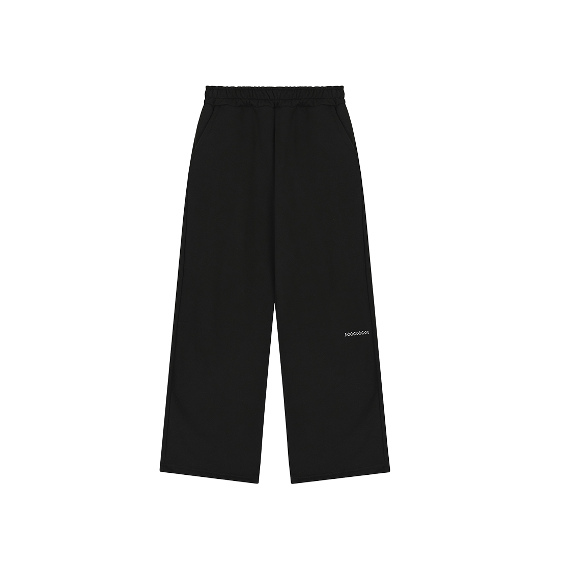 Junne P16 로우 라이즈 와이드 스웻 팬츠 블랙(Junne P16 Low Rise Wide Sweat Pants Black)