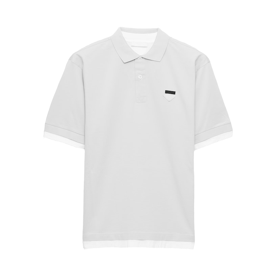 프라다 코튼 폴로 셔츠 마블 그레이 화이트(Prada Cotton Polo Shirt Marble Gray White)