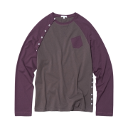 (W) Partimento PWC Button Up Pocket Raglan T-Shirt Red Bean