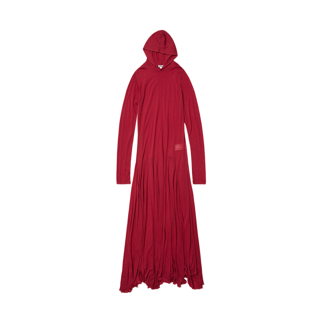 (W) 파르티멘토 시어 레이어드 후디 플레어 드레스 레드((W) Partimento Sheer Layered Hoodie Flare Dress Red)