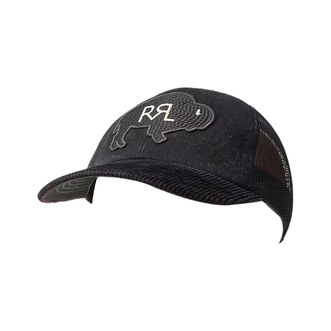 더블알엘 코듀로이 빌 데님 트러커 캡 블랙(Double RL Corduroy Bill Denim Trucker Cap Black) - 1