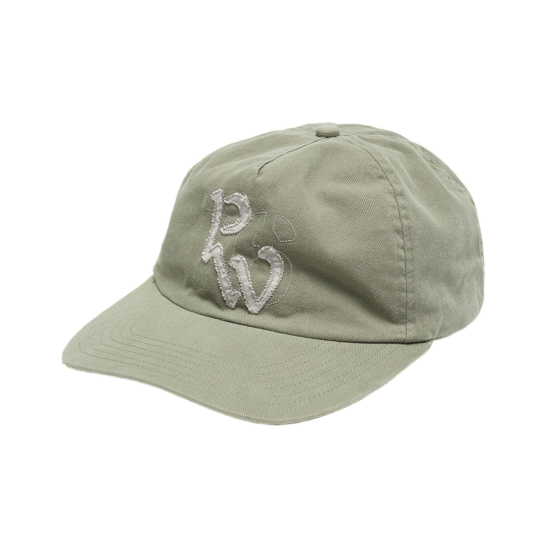 (W) 파르티멘토 PW76 아플리케 그랜대드 캡 라이트 카키((W) Partimento Pw76 Applique Grandad Cap Light Khaki)