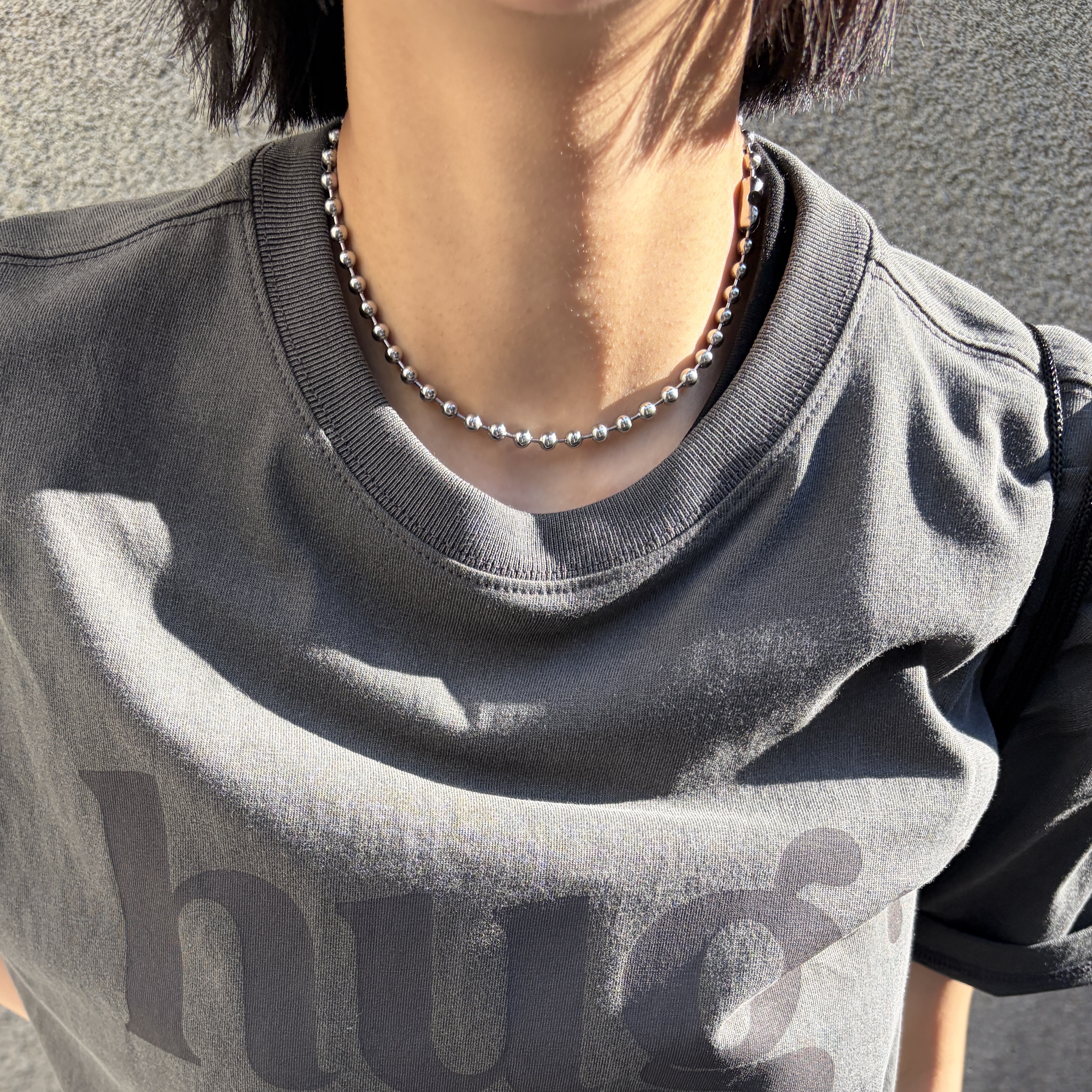Riomeu Round ball chain necklace 5.0mm 착용 스타일 - 3