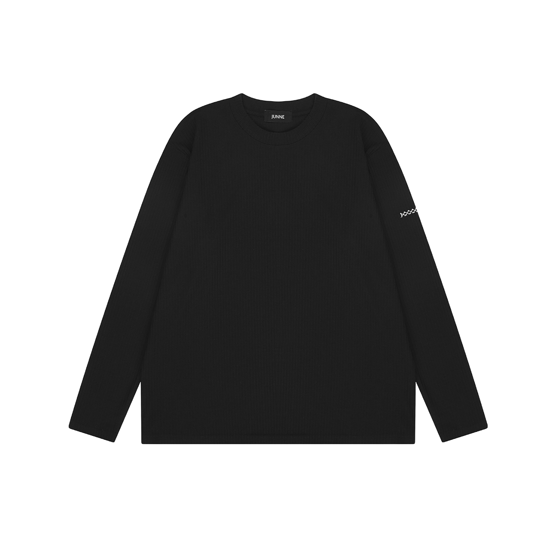 준느 T23 RE 플루이드 립 롱 슬리브 블랙(Junne T23 RE Fluid Rib Long Sleeves Black)