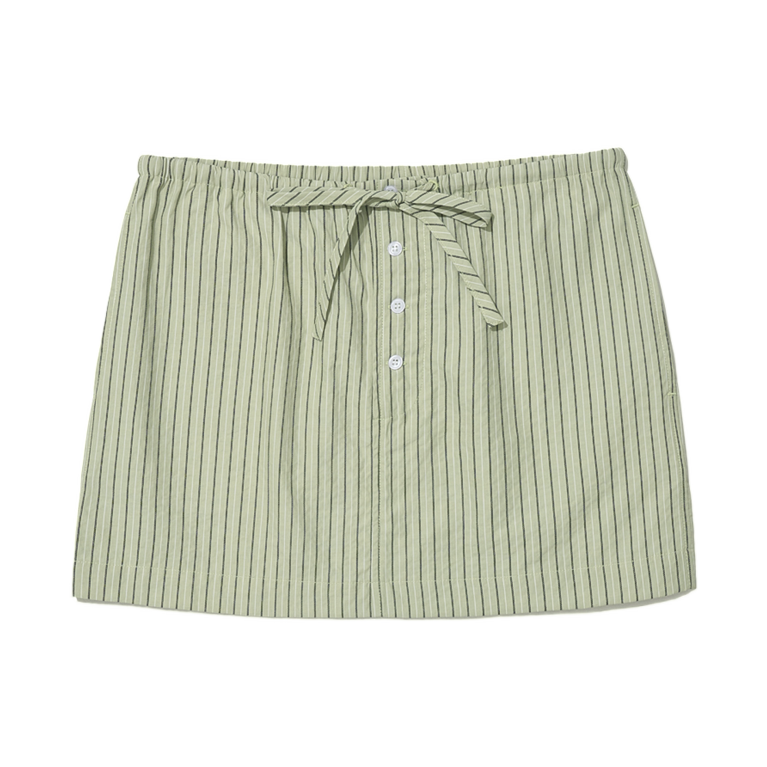 (W) 파르티멘토 PWC 이지 미니 스커트 그린 스트라이프((W) Partimento PWC Easy Mini Skirt Green Stripe)