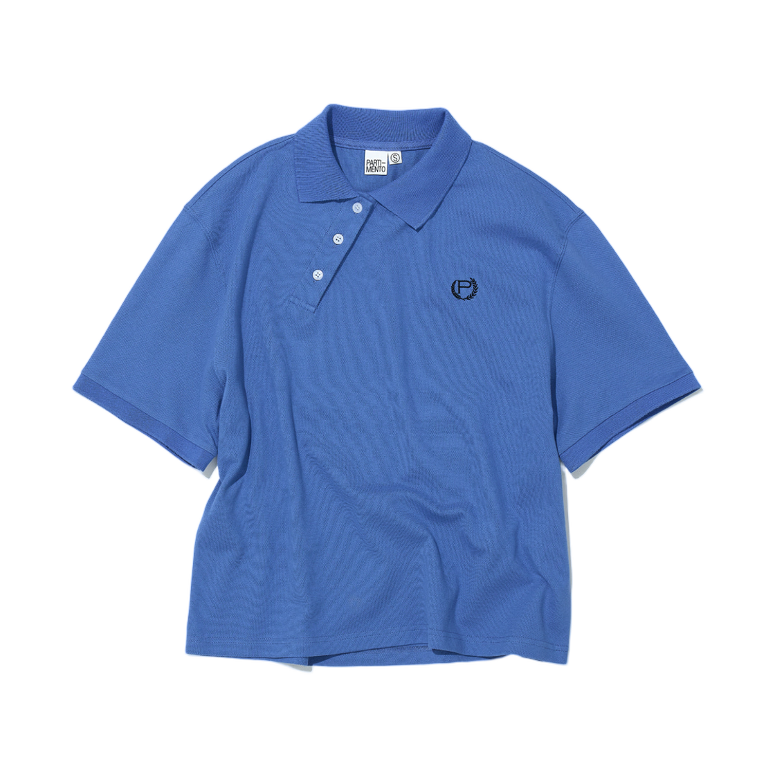 (W) 파르티멘토 어시메트릭 폴로 레귤러 티셔츠 라벤더 블루((W) Partimento Asymmetric Polo Regular T-Shirt Lavender Blue) - 1