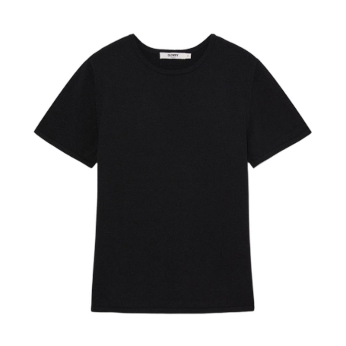 (W) 글로니 G 베이비 니트 티셔츠 블랙((W) Glowny G Baby Knit T-Shirt Black)