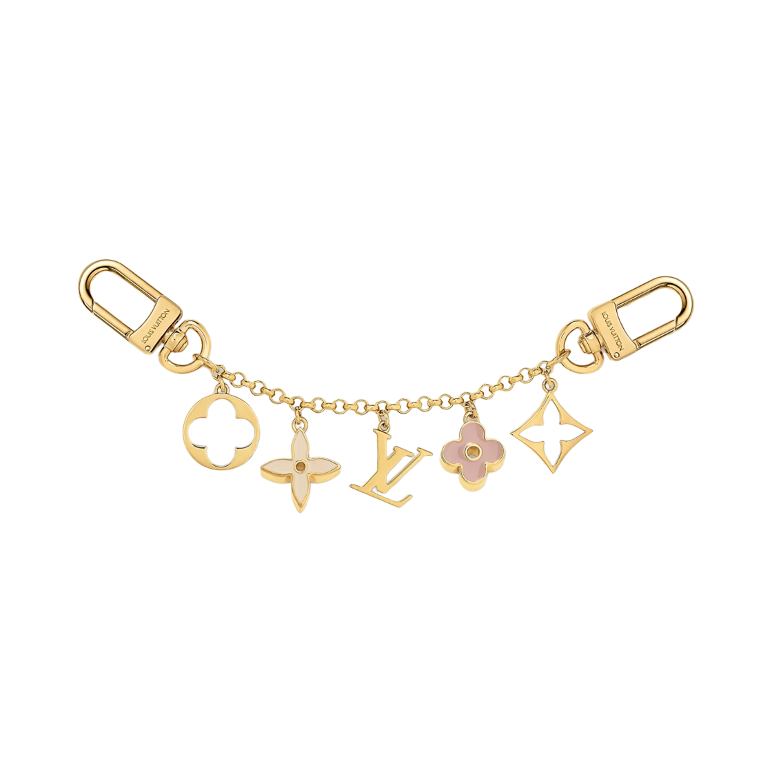 M01413 (W) Louis Vuitton Fleur De Monogram Bag Charm Chain Gold