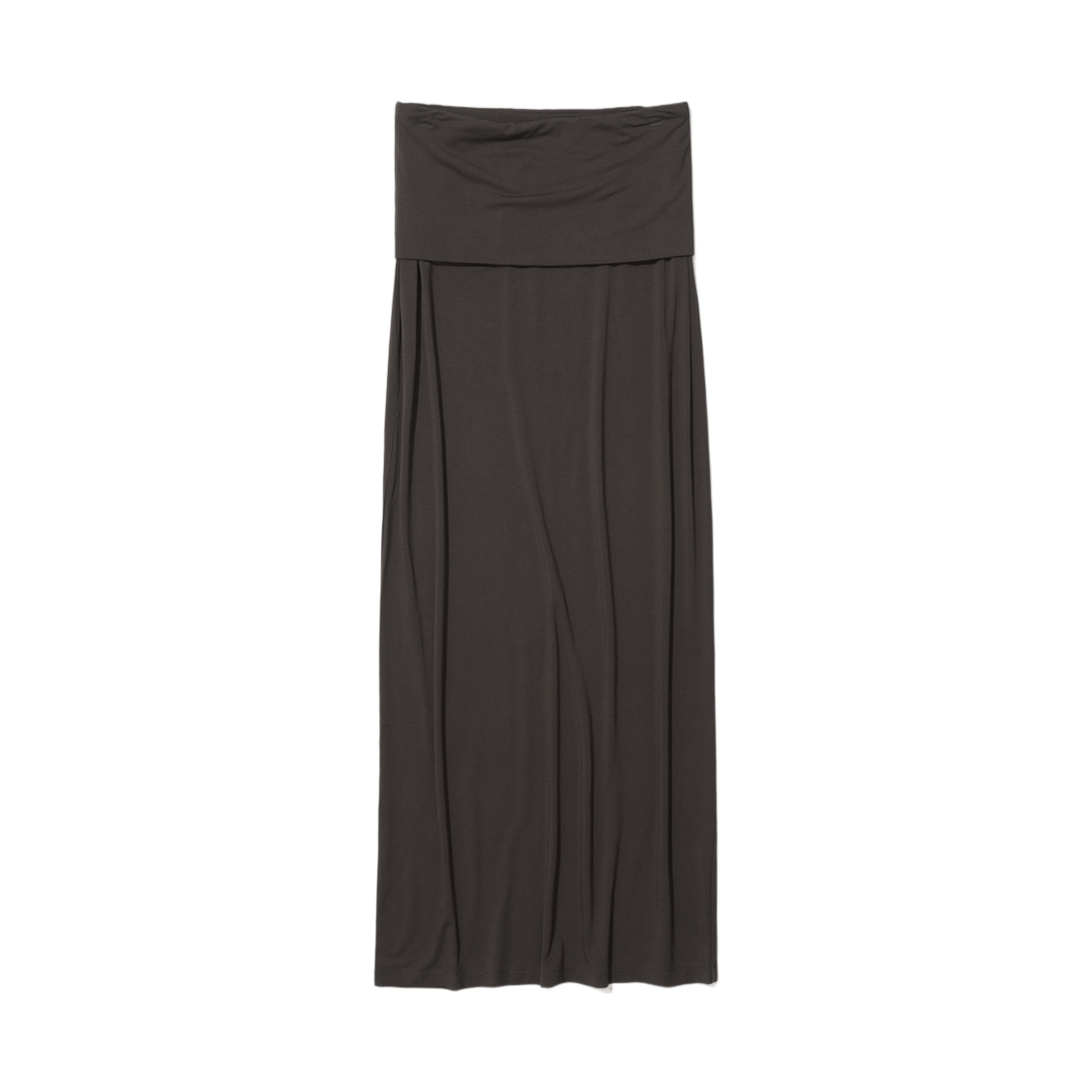 (W) 파르티멘토 PWC 폴딩 웨이스트 저지 맥시 스커트 다크 브라운((W) Partimento PWC Folding Waist Jersey Maxi Skirt Dark Brown) - 1