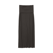 (W) Partimento PWC Folding Waist Jersey Maxi Skirt Dark Brown