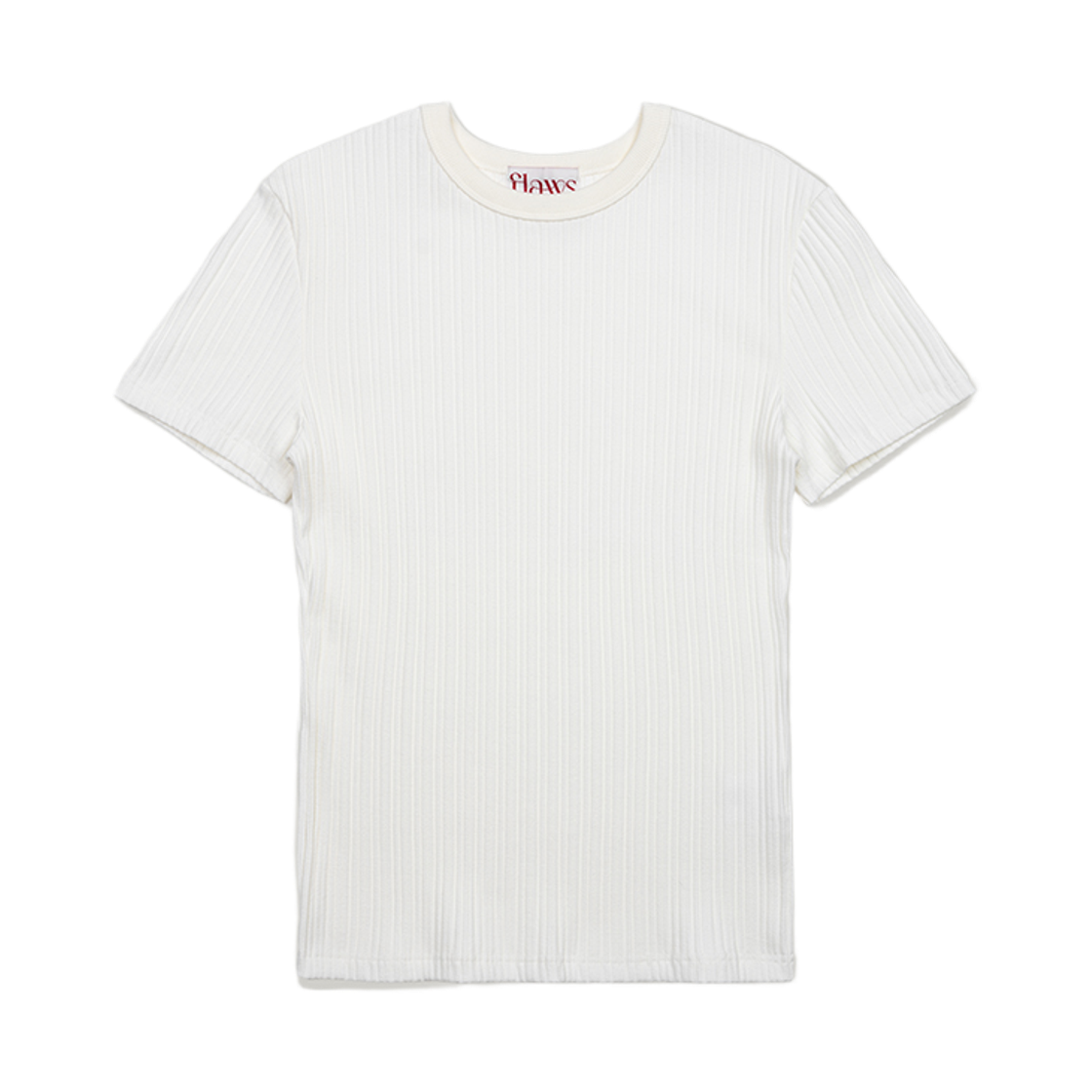FL2409 Flawsroom Ribbed Half Sleeve White