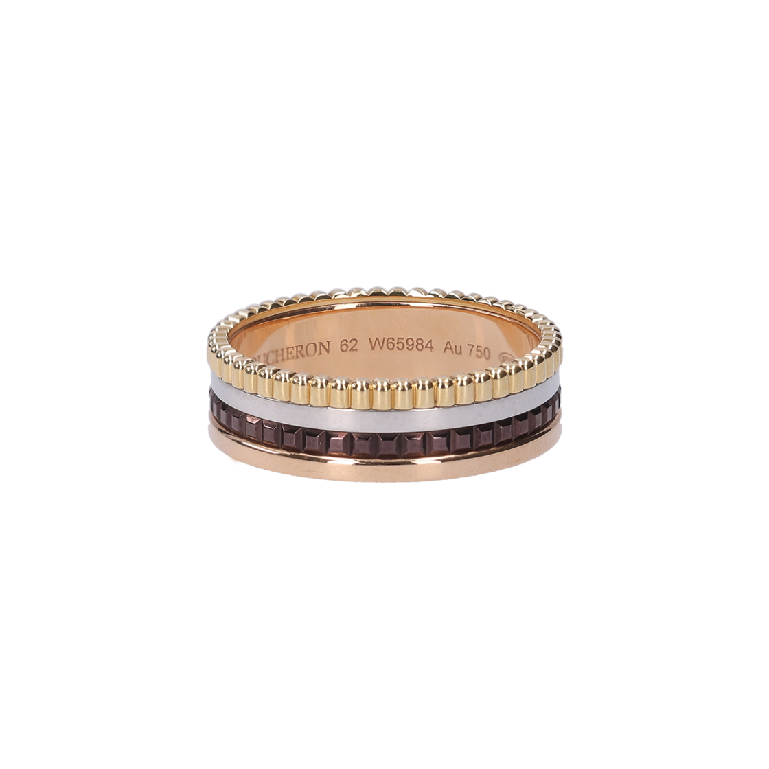 부쉐론 JRG00290 콰트로 클래식 스몰링 4 링 18K 옐로우 골드 & 화이트 골드 & 핑크 골드 62(Boucheron Quatre Classique Small Ring 4 Bands 18K Yellow, White & Pink Gold)