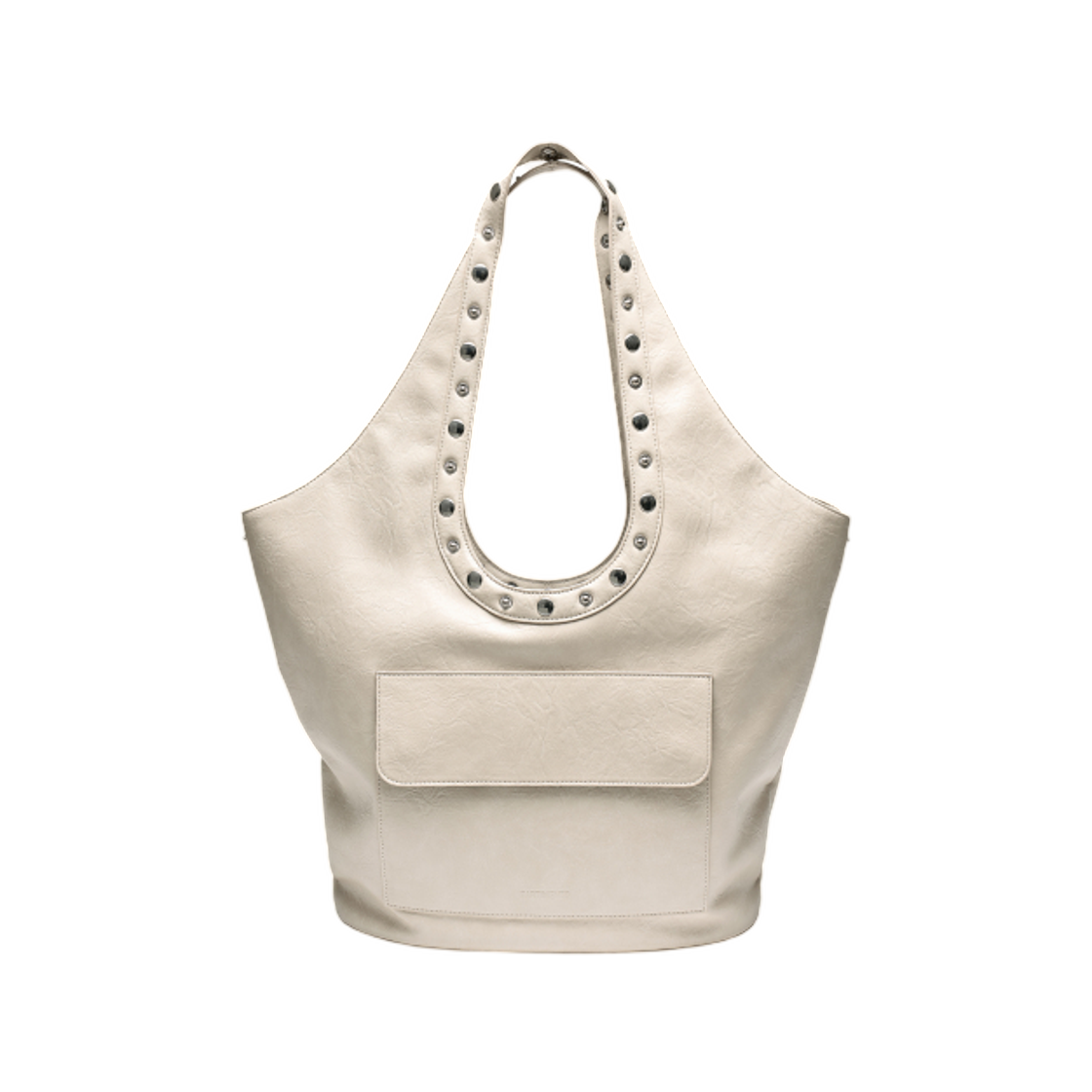 (W) 파르티멘토 메탈 스냅 핸들 레더 백 크림((W) Partimento Metal Snap Handle Leather Back Cream) - 2