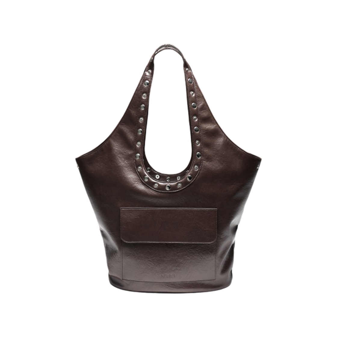 (W) 파르티멘토 메탈 스냅 핸들 레더 백 브라운((W) Partimento Metal Snap Handle Leather Bag Brown) - 2