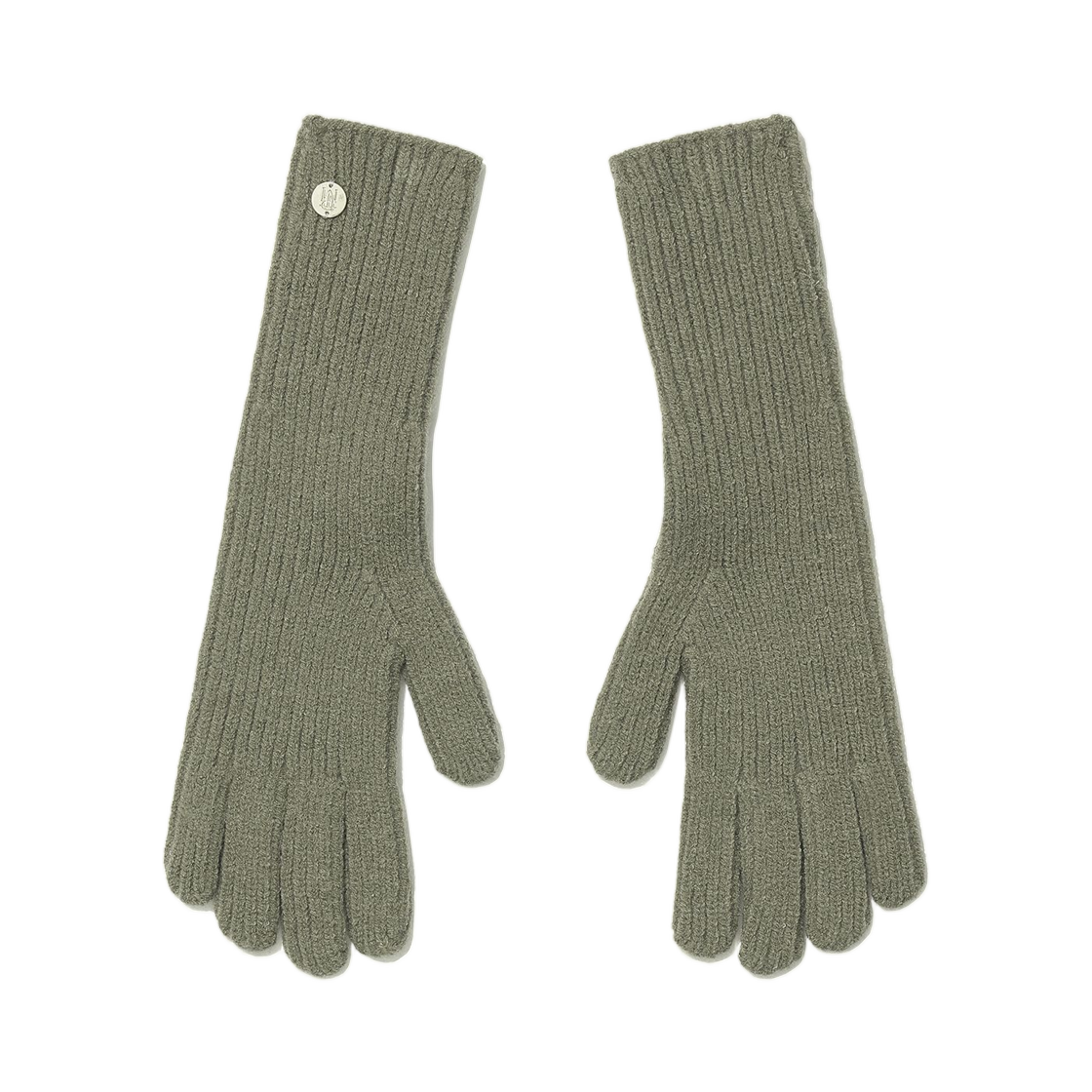 (W) 파르티멘토 립드 핑거 홀 니트 글러브 카키 그린((W) Partimento Ribbed Finger Hole Knit Gloves Khaki Green)