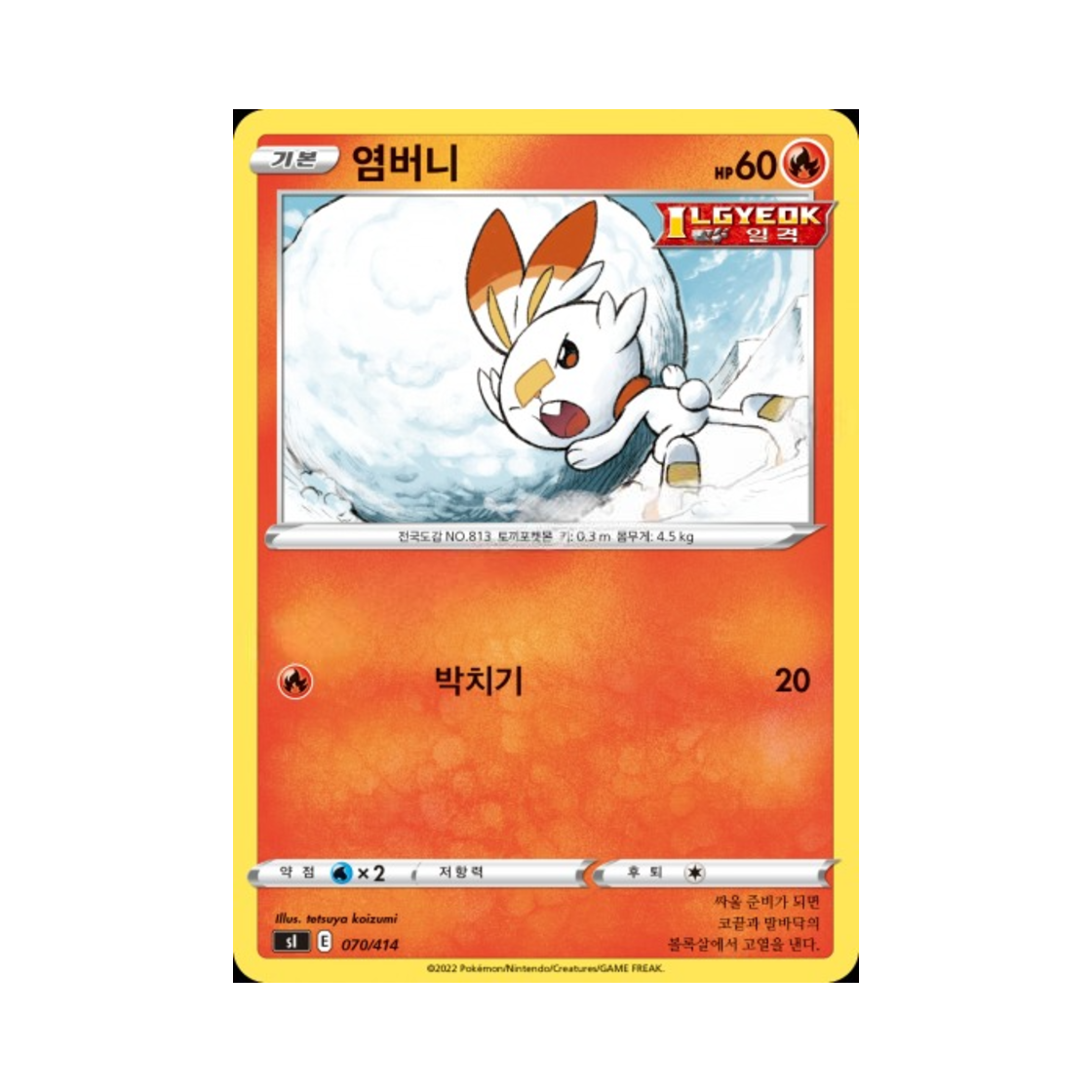 포켓몬 TCG 염버니 소드&실드 스타트 덱 100 (한글판)(Pokemon TCG Scorbunny Sword & Shield Start Deck 100 (Korean Ver.)) - 1
