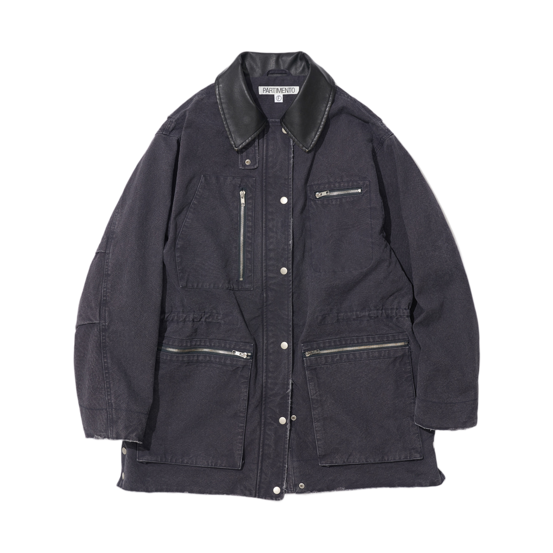(W) 파르티멘토 워시드 데미지 초어 코트 차콜((W) Partimento Washed Damage Chore Coat Charcoal)