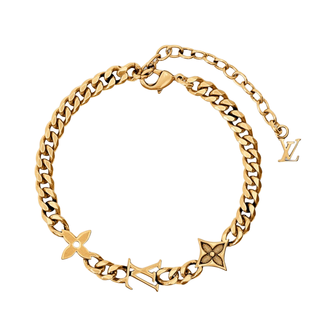 M03752 Louis Vuitton Monogram Row Bracelet Gold