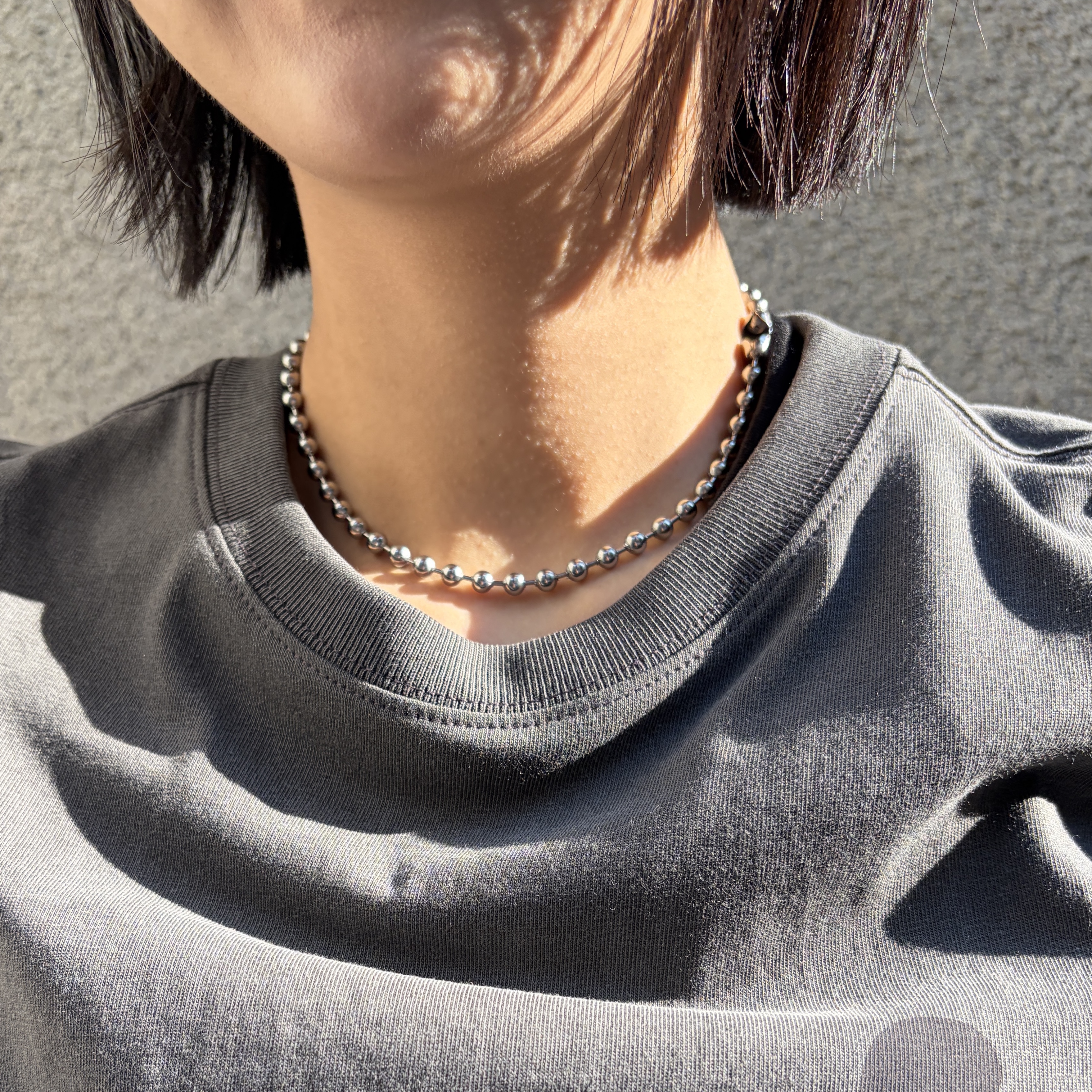 Riomeu Round ball chain necklace 5.0mm 착용 스타일 - 1