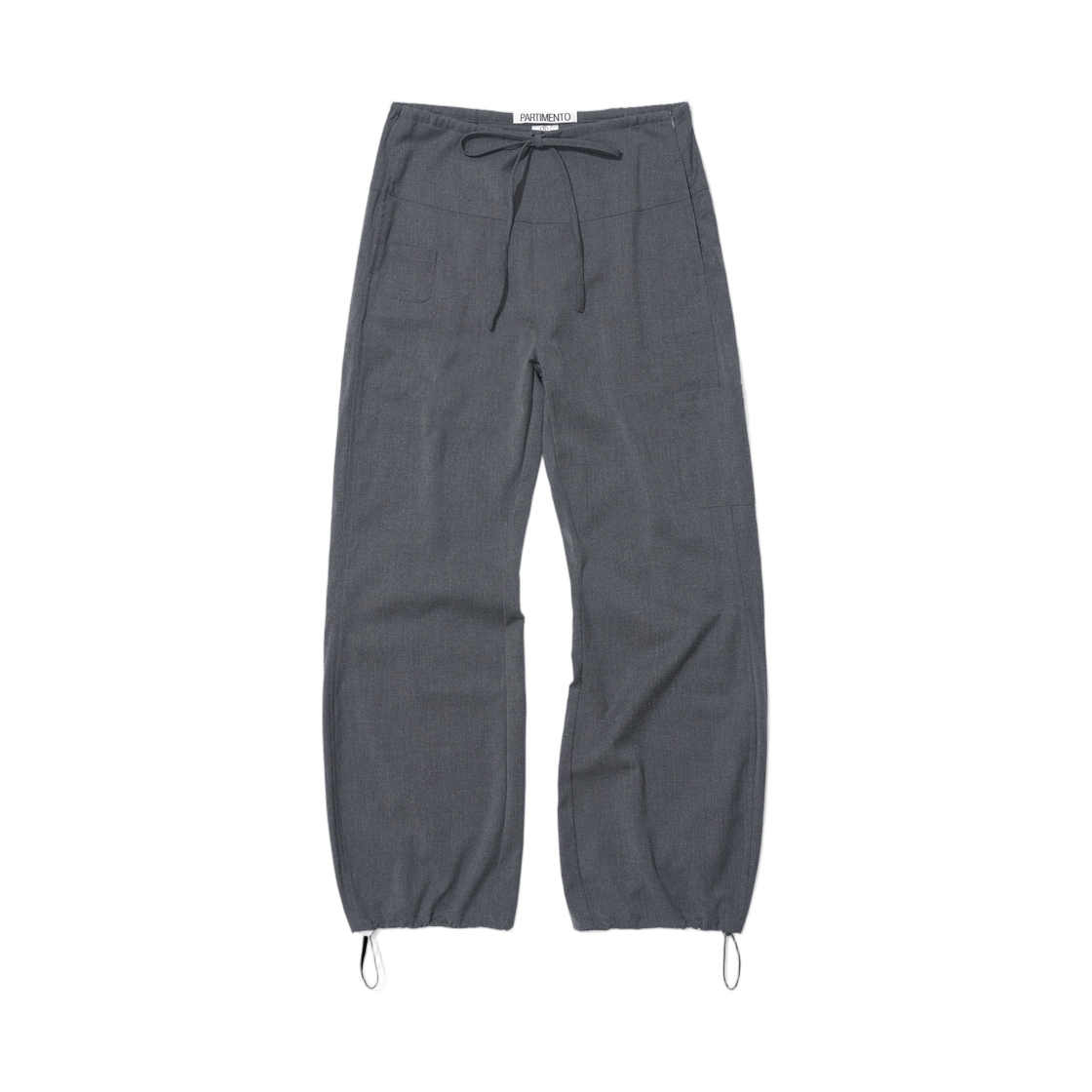(W) 파르티멘토 드로우스트링 라운딩 슬랙스 그레이((W) Partimento Drawstring Rounding Slacks Gray) - 1