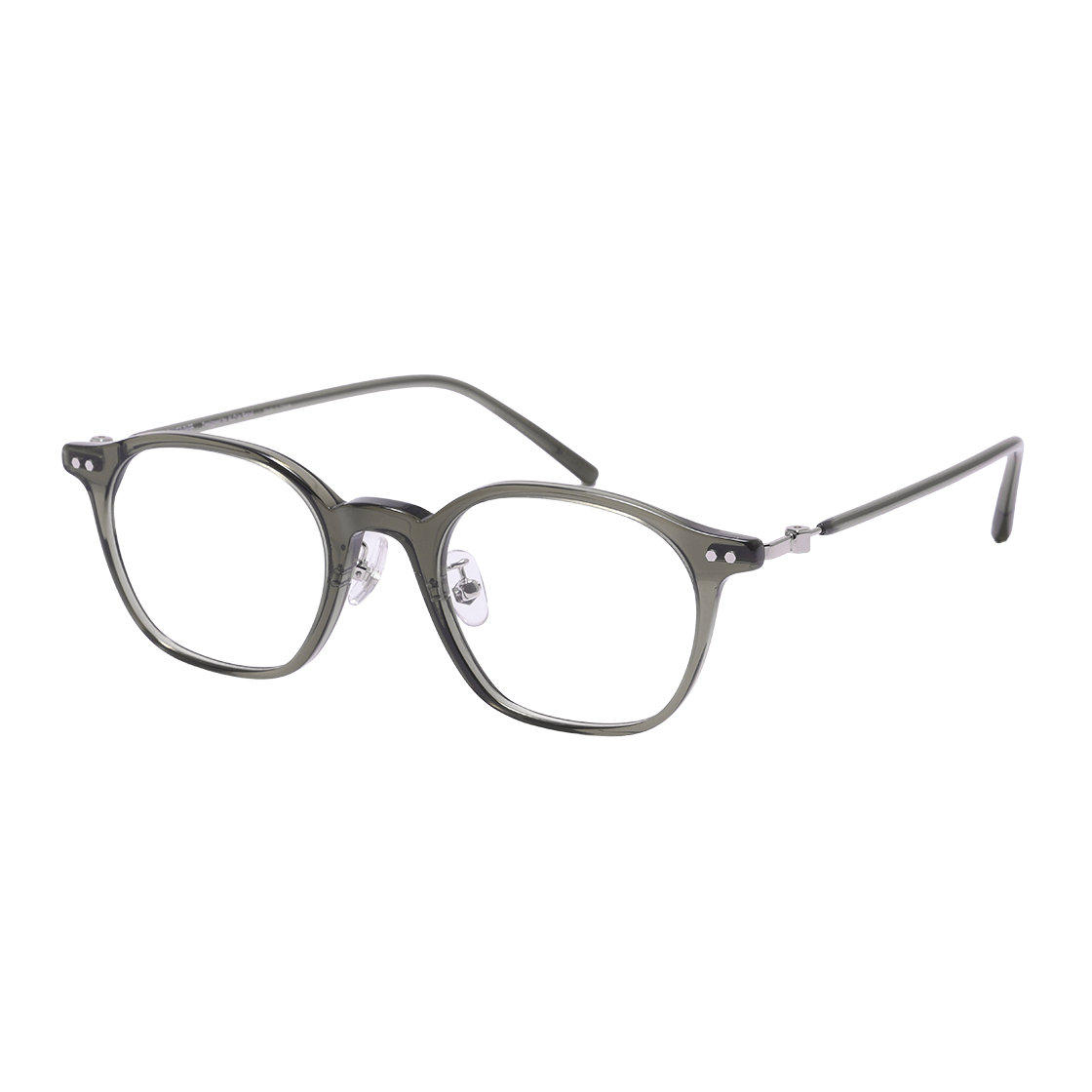 알로아이웨어 [SILVERBITE] SBG7606 1313G HD ACETATE 초경량 고밀도 아세테이트 카키 스퀘어 안경테(ALO EYEWEAR [SILVERBITE] SBG7606 1313G HD ACETATE ultra-light high-density acetate khaki square glasses frame) - 2