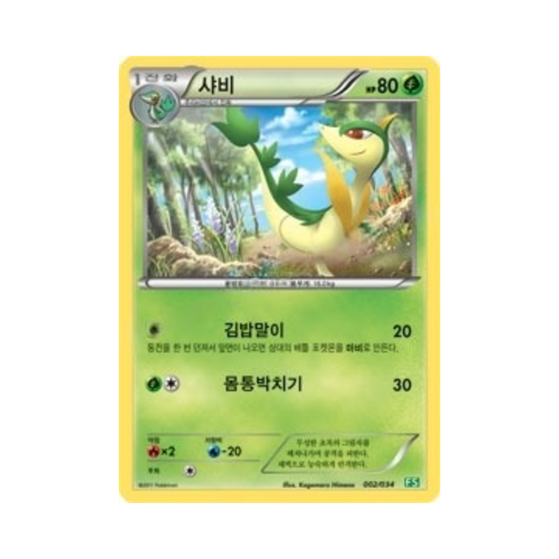 포켓몬 TCG 샤비 BW 퍼스트 세트 풀의 진화 (한글판)(Pokemon TCG Servine BW First Set Evolution of Grass (Korean Ver.)) - 1
